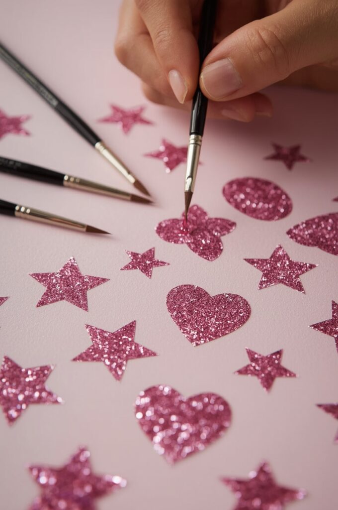 Pink Glitter Temporary Tattoos