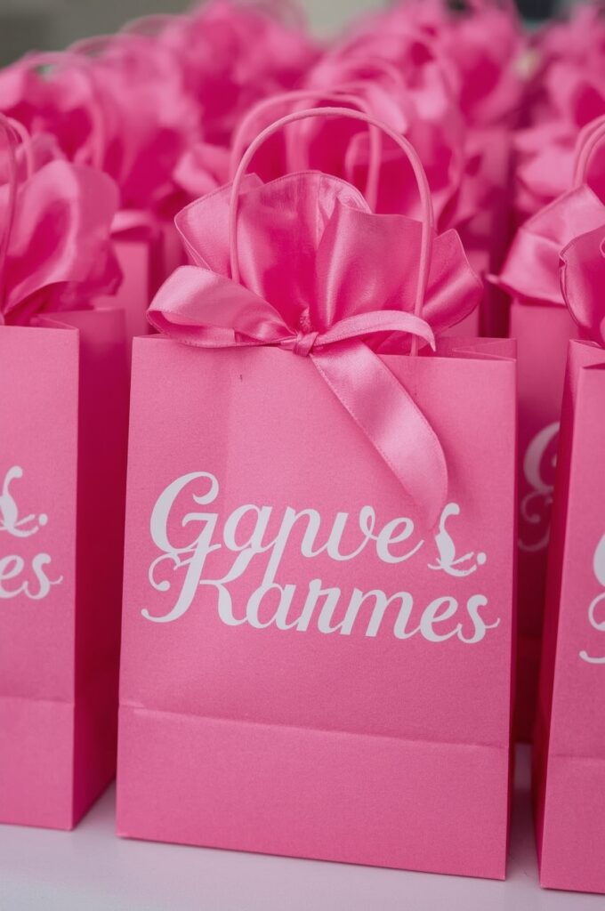 Personalized Pink Party Bags