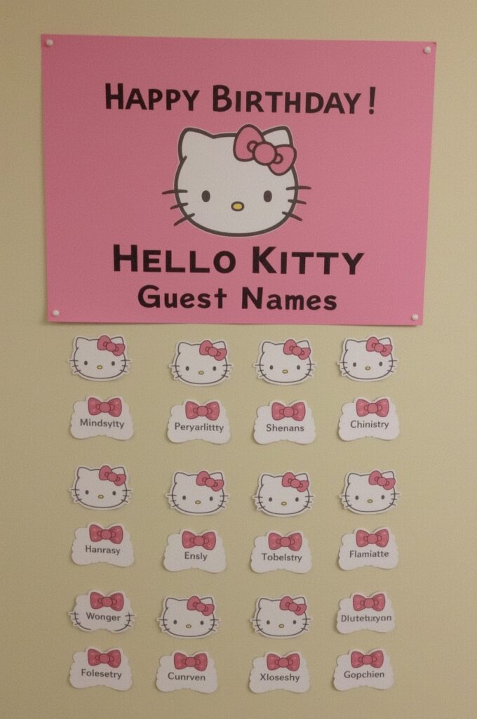 Hello Kitty Banner with Guest Names
