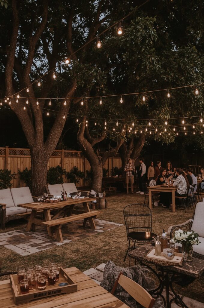 Festoon Light Garden Setup
