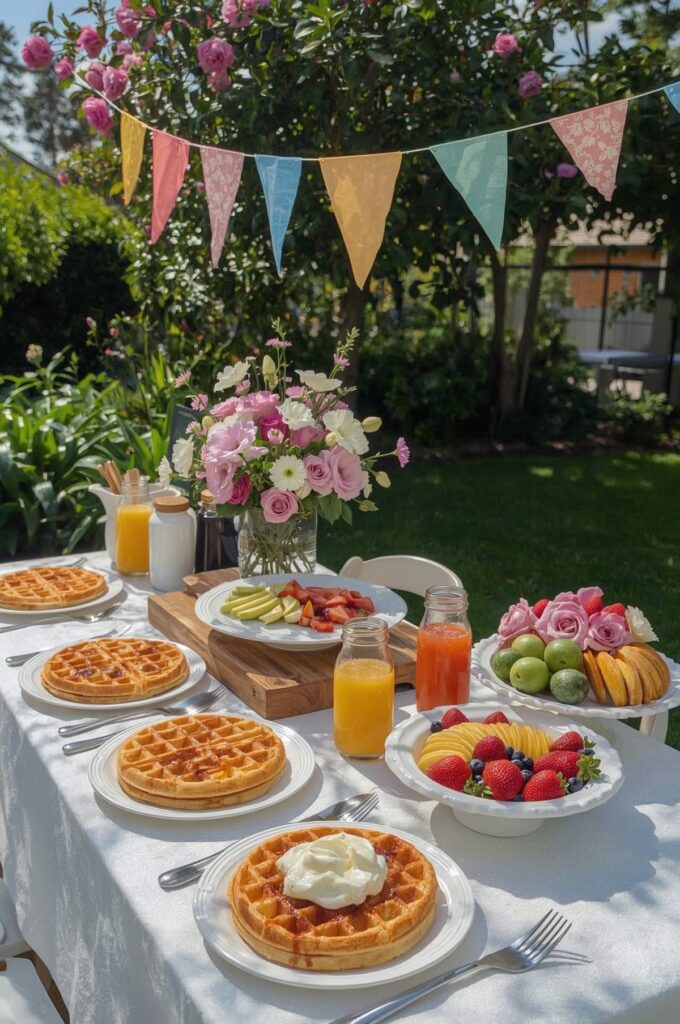 Garden Brunch with Waffles & Pancakes