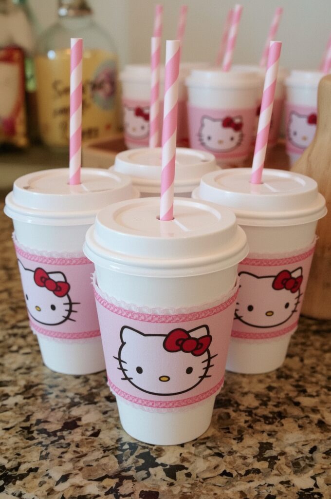 DIY Hello Kitty Cup Sleeves