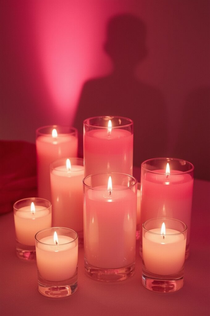 Pink Ombre Candle Centerpieces