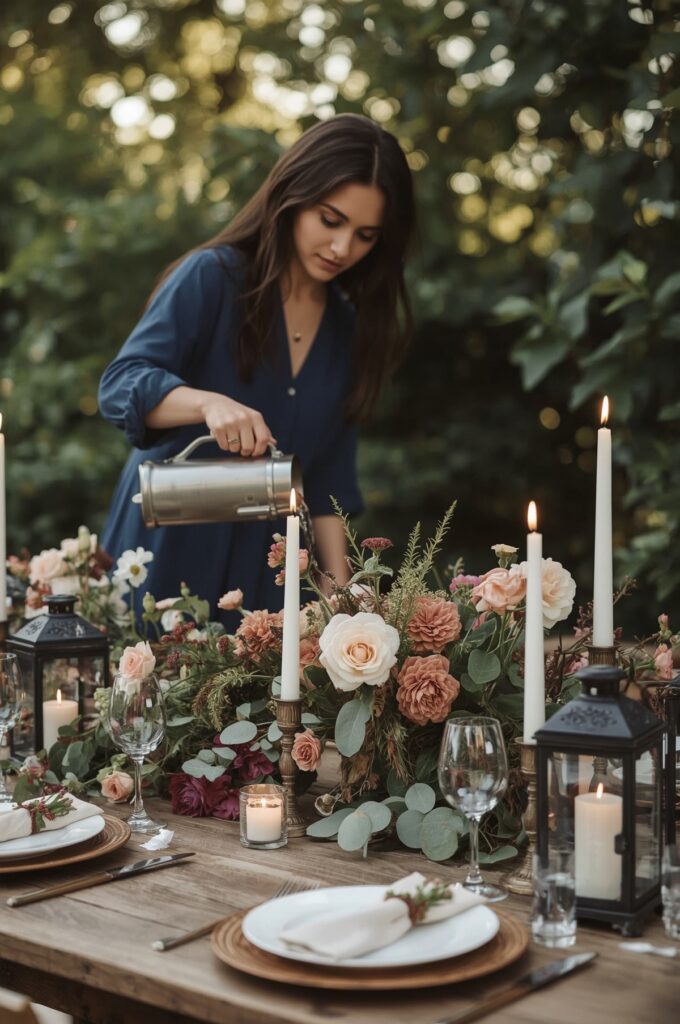 Garden-Themed Dinner Outdoors