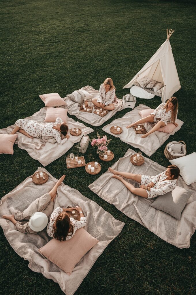Picnic Blankets & Cushions Setup