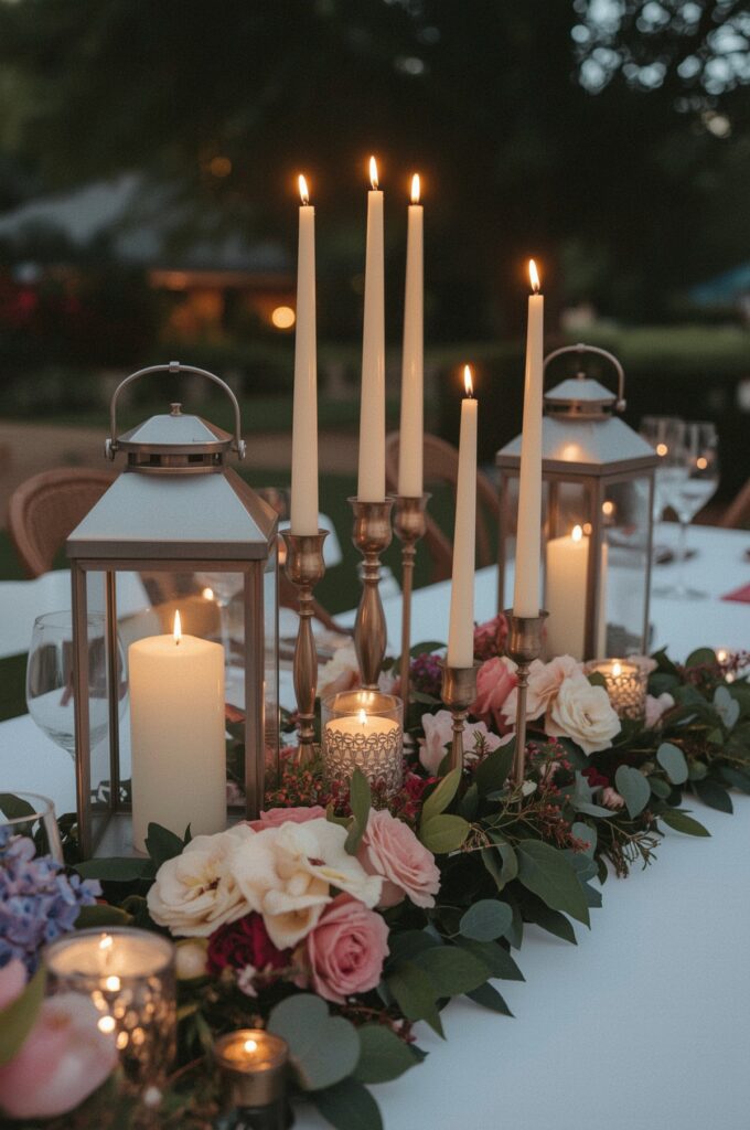 Candle & Lantern Centerpiece Garden Party