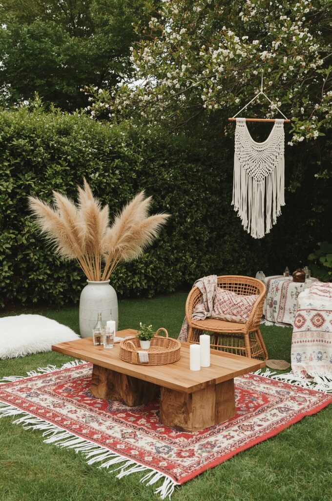 Boho-Chic Garden Picnic Setup