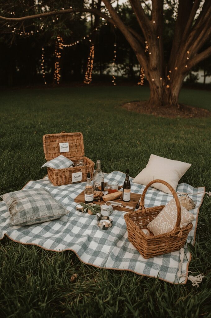 Backyard Picnic with Personalized Baskets