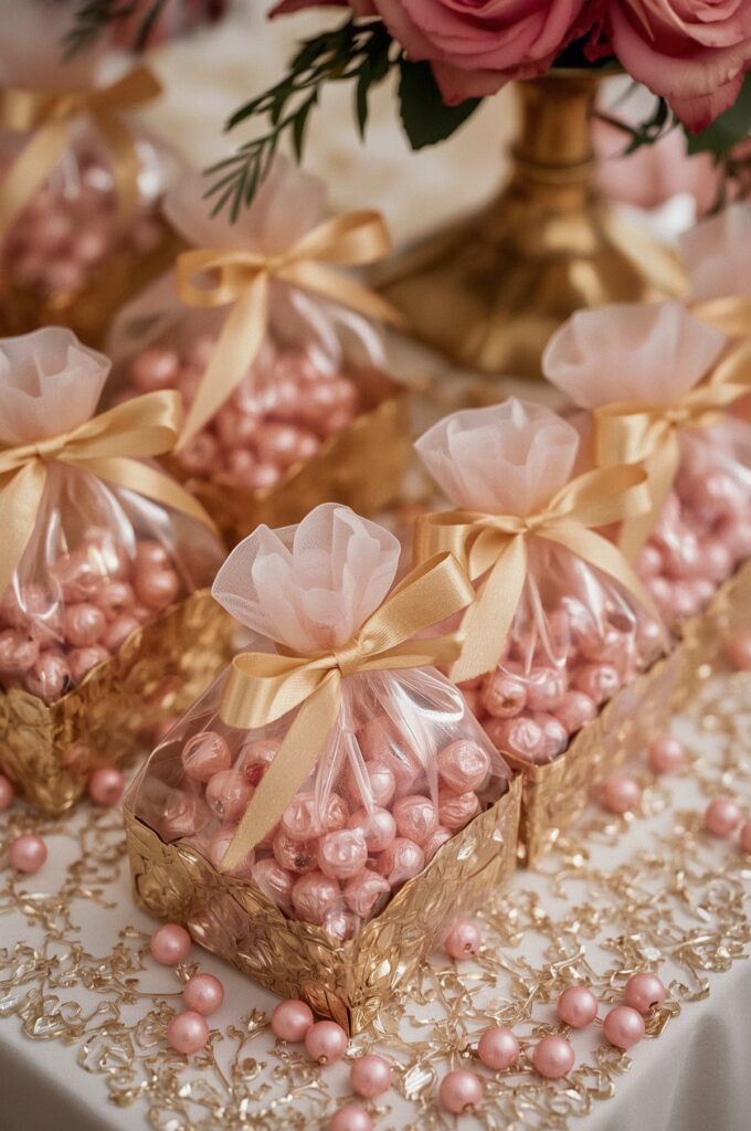 Pink and Gold Themed Party Favors