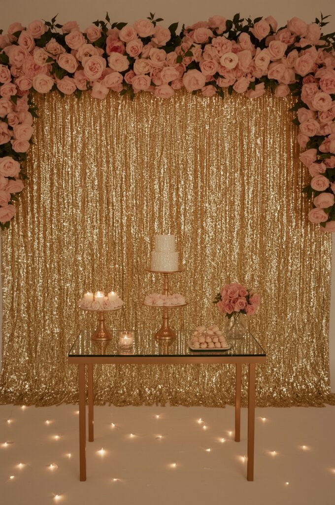 Glittering Gold Sequin Backdrop