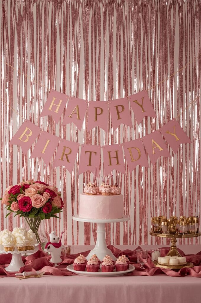 Signature Pink & Gold Birthday Banner