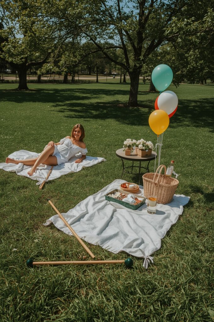 Picnic in the Park with Lawn Games like Croquet