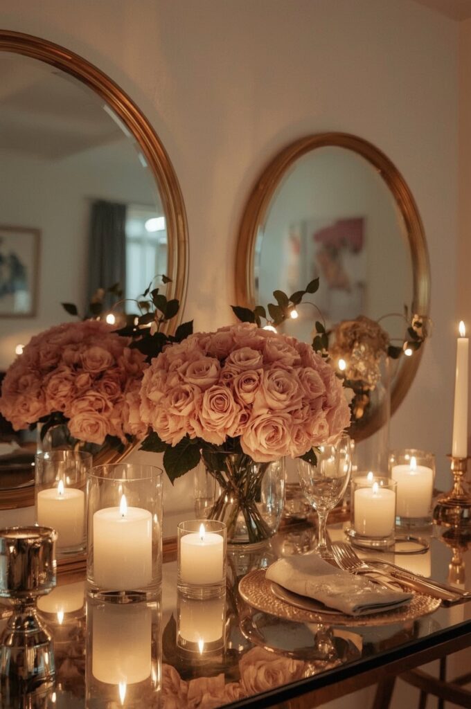 Gold-Edged Mirrors as Décor Pieces