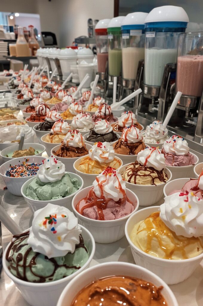 Ice Cream Sundae and Milkshake Bar