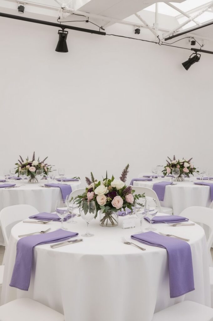 Violet & White Minimalist Party