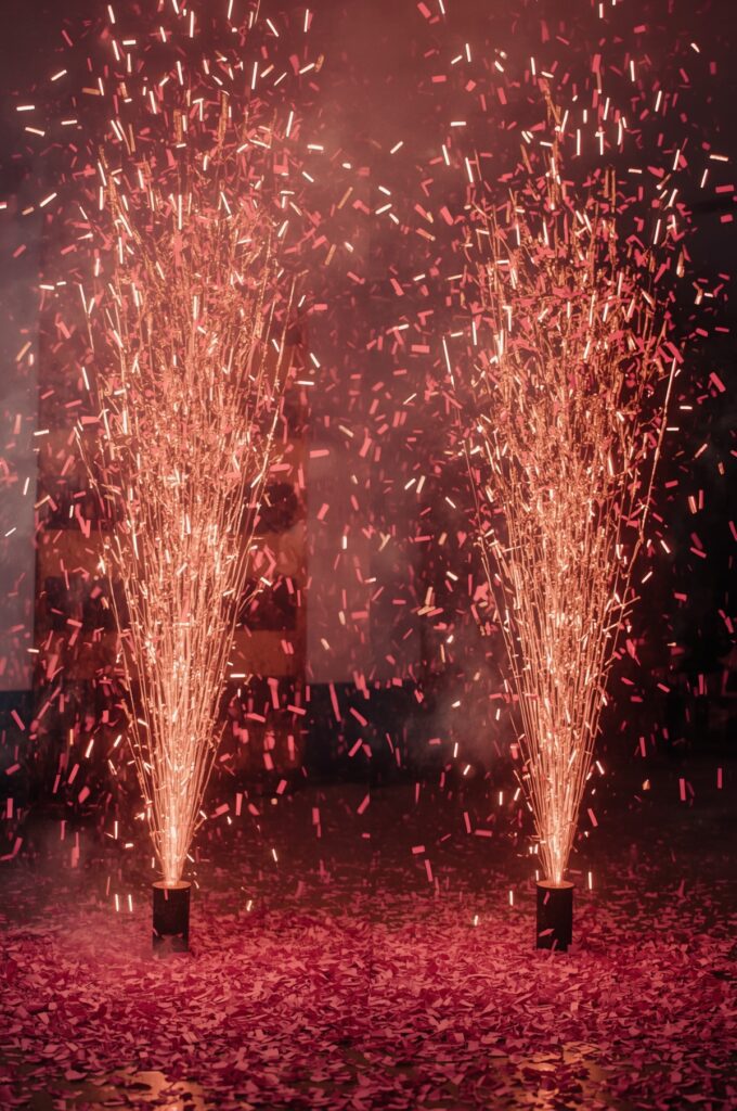 Pink Confetti Cannons with Gold Sparkles