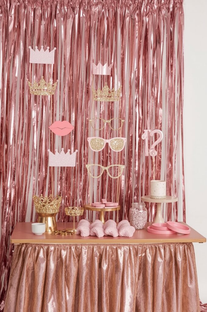 Pink and Gold Glitter Photo Props