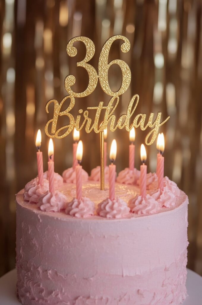 Personalized Gold Foil Birthday Cake Topper
