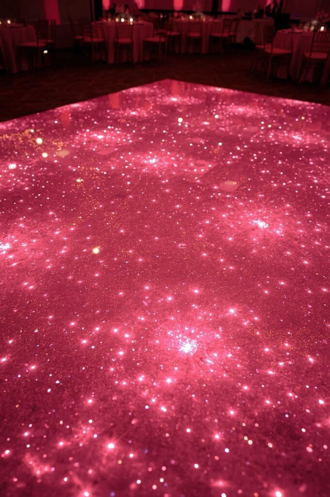 Pink and Gold Sparkle Dance Floor Décor