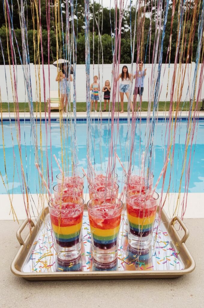 Rainbow Color Explosion Pool Bash
