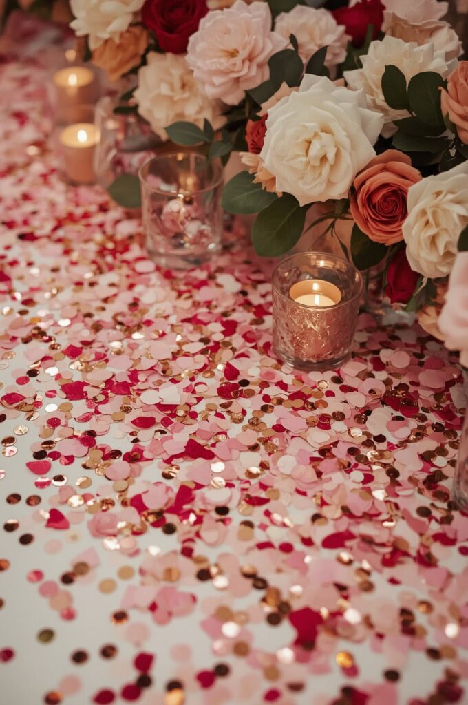 Pink and Gold Glitter Confetti Table Scatter