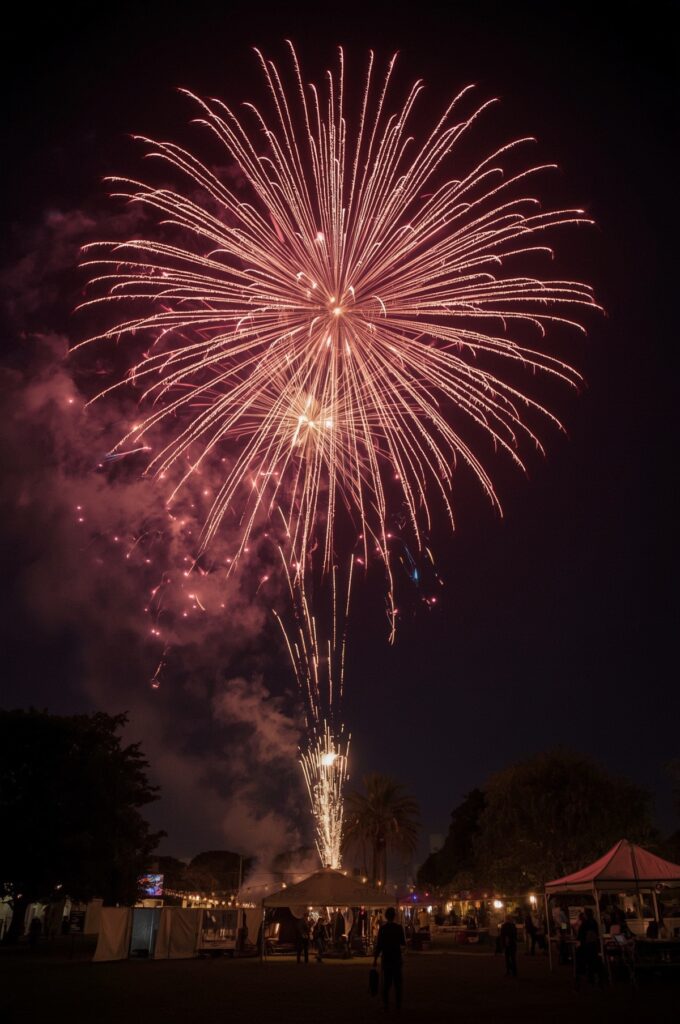 Sparkling Pink and Gold Firework Finale