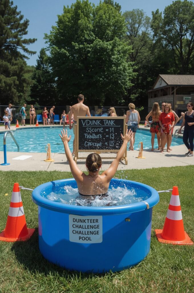 Dunk-Tank Challenge by the Pool