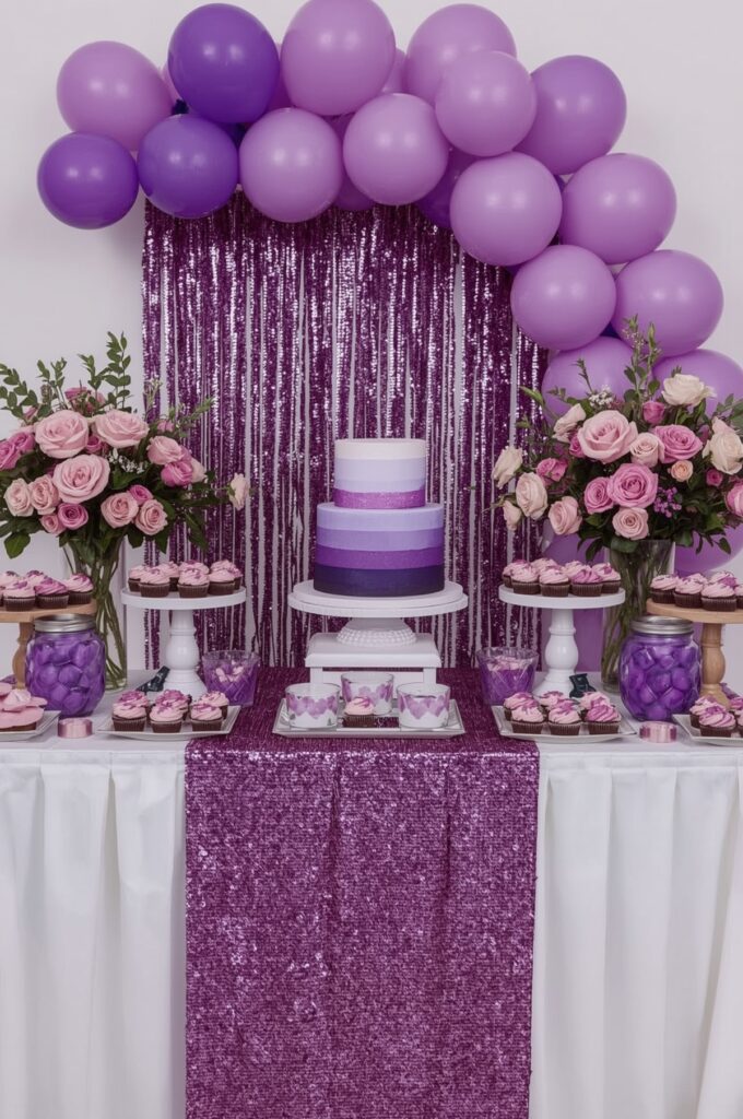Purple Ombre Dessert Table