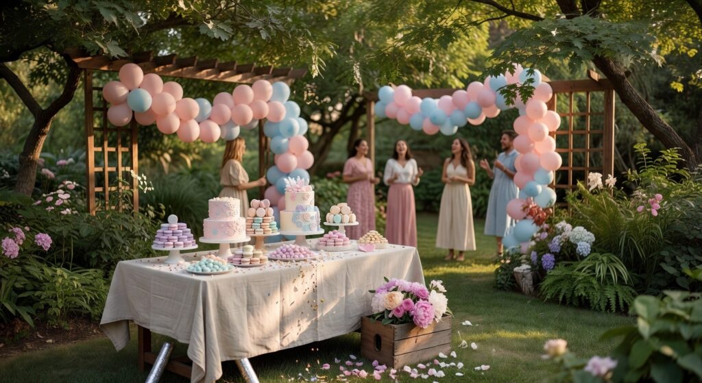 outdoor gender reveal decorations