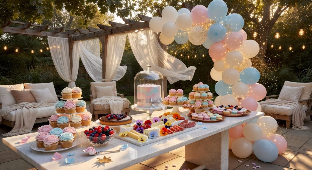 gender reveal themed party food