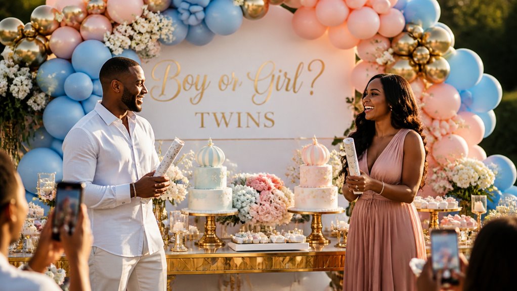 twin gender reveal ideas