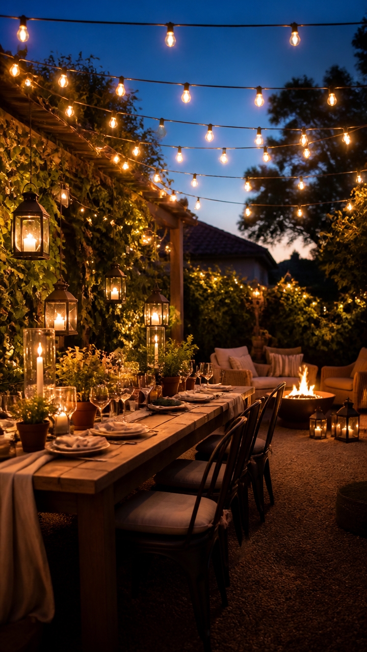 cozy outdoor lighting decor