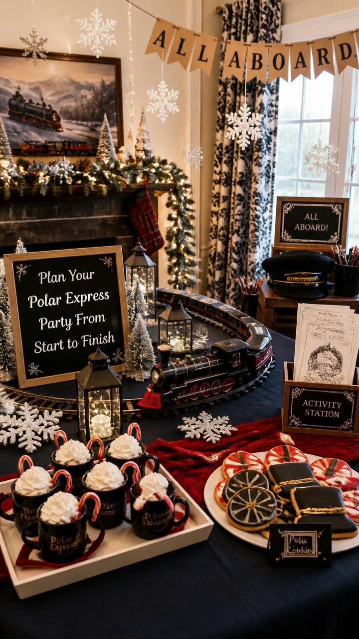 polar express themed party planning