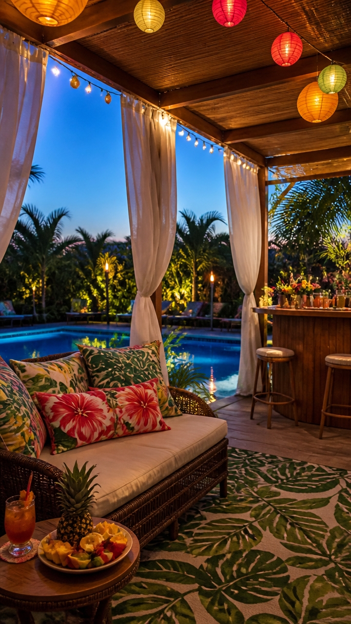 tropical poolside party d cor