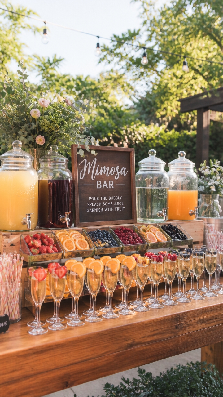 vibrant fresh fruit mimosa